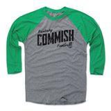 Mens Baseball T-Shirt Green / Heather Gray