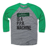 Mens Baseball T-Shirt Green / Heather Gray