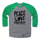 Mens Baseball T-Shirt Green / Heather Gray