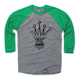 Mens Baseball T-Shirt Green / Heather Gray