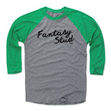 Mens Baseball T-Shirt Green / Heather Gray