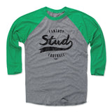 Mens Baseball T-Shirt Green / Heather Gray