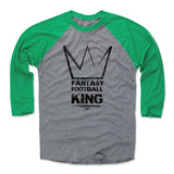 Mens Baseball T-Shirt Green / Heather Gray