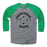 Mens Baseball T-Shirt Green / Heather Gray