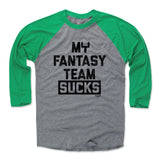 Mens Baseball T-Shirt Green / Heather Gray