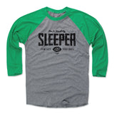 Mens Baseball T-Shirt Green / Heather Gray