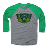 Mens Baseball T-Shirt Green / Heather Gray