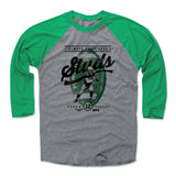 Mens Baseball T-Shirt Green / Heather Gray