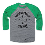 Mens Baseball T-Shirt Green / Heather Gray