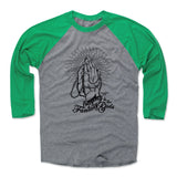 Mens Baseball T-Shirt Green / Heather Gray