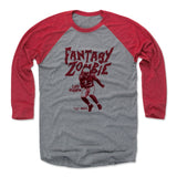 Mens Baseball T-Shirt Red / Heather Gray