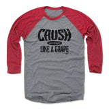 Mens Baseball T-Shirt Red / Heather Gray