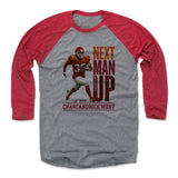 Mens Baseball T-Shirt Red / Heather Gray