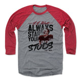 Mens Baseball T-Shirt Red / Heather Gray