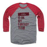 Mens Baseball T-Shirt Red / Heather Gray