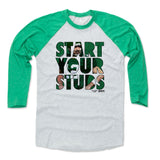 Mens Baseball T-Shirt Green / Ash