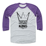 Mens Baseball T-Shirt Purple / Ash