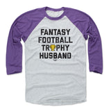 Mens Baseball T-Shirt Purple / Ash