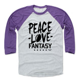 Mens Baseball T-Shirt Purple / Ash