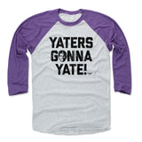 Mens Baseball T-Shirt Purple / Ash