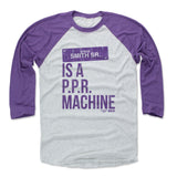 Mens Baseball T-Shirt Purple / Ash