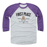 Mens Baseball T-Shirt Purple / Ash