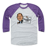 Mens Baseball T-Shirt Purple / Ash