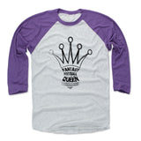 Mens Baseball T-Shirt Purple / Ash