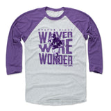 Mens Baseball T-Shirt Purple / Ash