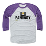 Mens Baseball T-Shirt Purple / Ash