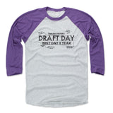 Mens Baseball T-Shirt Purple / Ash