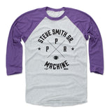 Mens Baseball T-Shirt Purple / Ash