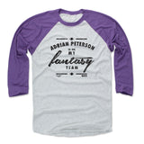 Mens Baseball T-Shirt Purple / Ash