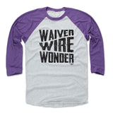 Mens Baseball T-Shirt Purple / Ash