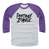 Mens Baseball T-Shirt Purple / Ash
