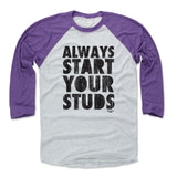 Mens Baseball T-Shirt Purple / Ash