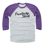 Mens Baseball T-Shirt Purple / Ash