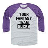 Mens Baseball T-Shirt Purple / Ash