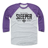 Mens Baseball T-Shirt Purple / Ash