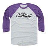 Mens Baseball T-Shirt Purple / Ash