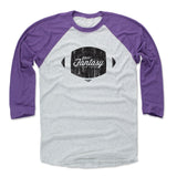 Mens Baseball T-Shirt Purple / Ash