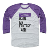 Mens Baseball T-Shirt Purple / Ash