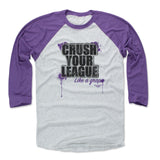 Mens Baseball T-Shirt Purple / Ash