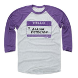 Mens Baseball T-Shirt Purple / Ash