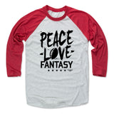 Mens Baseball T-Shirt Red / Ash