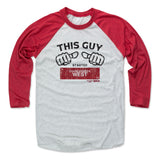 Mens Baseball T-Shirt Red / Ash