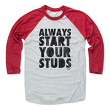 Mens Baseball T-Shirt Red / Ash
