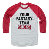 Mens Baseball T-Shirt Red / Ash