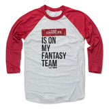 Mens Baseball T-Shirt Red / Ash