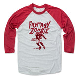 Mens Baseball T-Shirt Red / Ash
